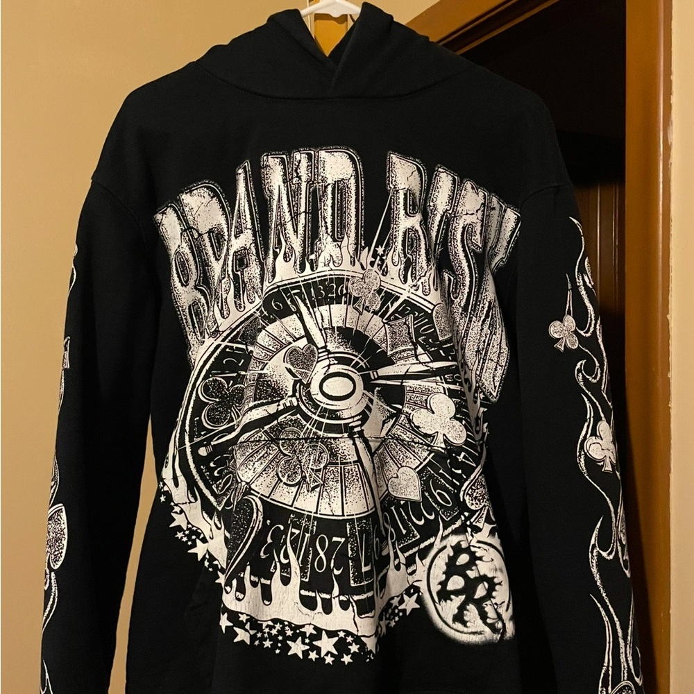 Black & white Brand Risk hoodie